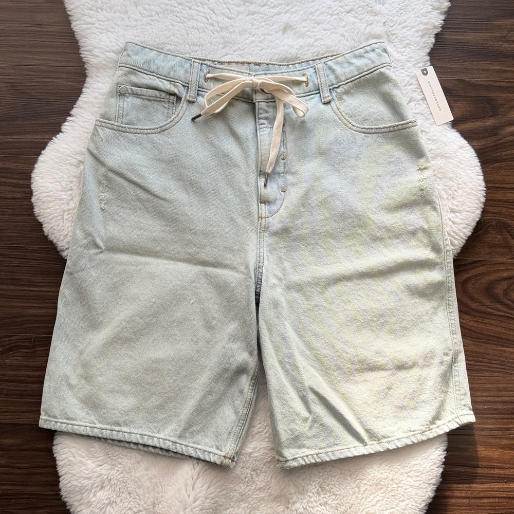 NWT Anthropologie Pilcro Light Blue Denim Shorts Long size 27